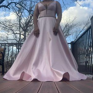 Pink Satin Prom Dress